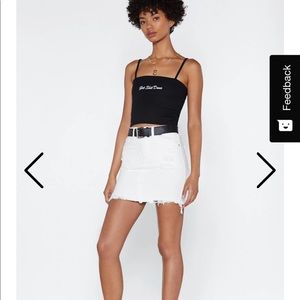 Nasty gal white denim skirt